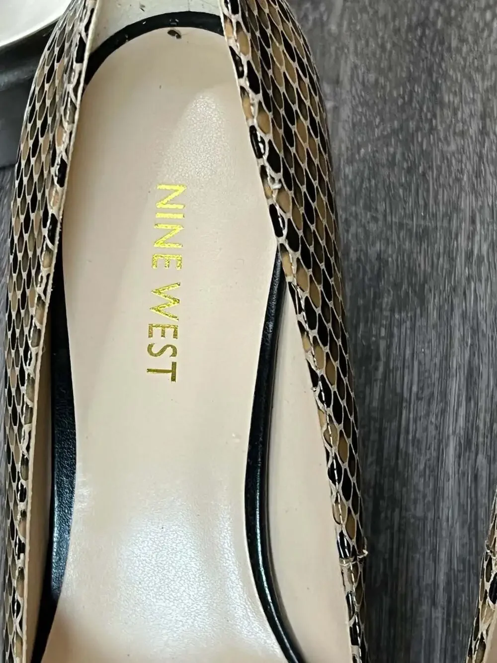 Nine West Women's Garisono Snake Print Pointed-Toe Kitten Heel Pumps
